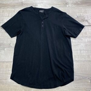 Goodlife Shirt Mens XL Black Short Sleeve Henley Cotton Made USA Casual Tee